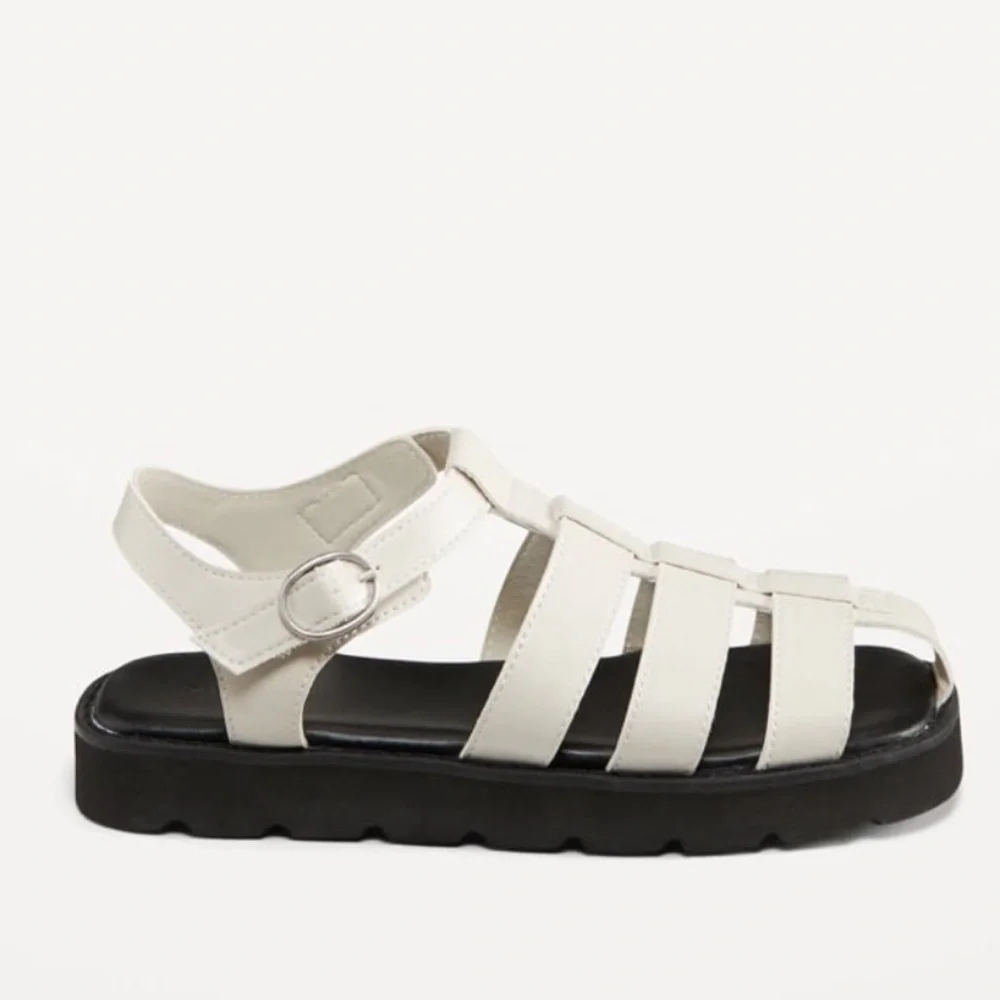 Old Navy Girls White Platform Fisherman Sandals Size 2 NWT